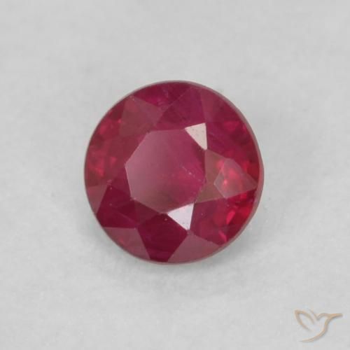 Rubino Medium Dark-Red naturale da 0.21 ct, Rotondo, VS-SI