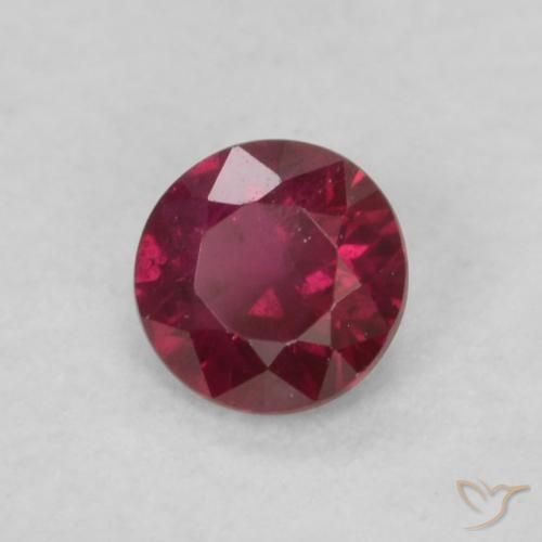 Rubino Rosso scuro naturale da 0.18 ct, Rotondo, VS-SI