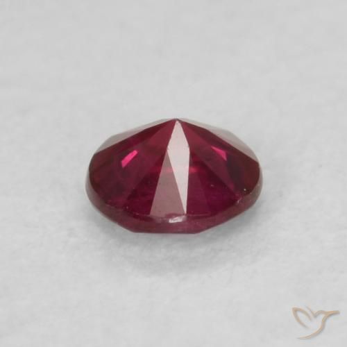 Rubino Rosso scuro naturale da 0.18 ct, Rotondo, VS-SI