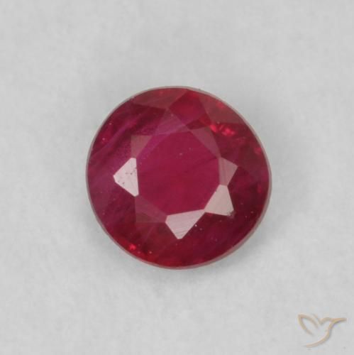 0.18ct Naturale Rosso scuro Rubino, Rotondo, VS-SI