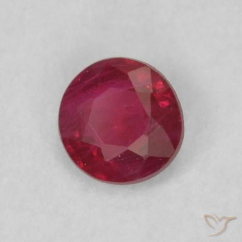Rubino Rosso scuro naturale da 0.18 ct, Rotondo, VS-SI
