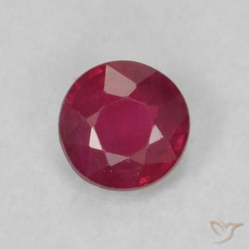 0.22ct Naturale Medium Dark-Red Rubino, Rotondo, VS