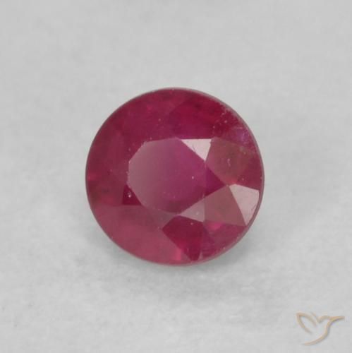 Rubino Rosso scuro naturale da 0.23 ct, Rotondo, VS-SI