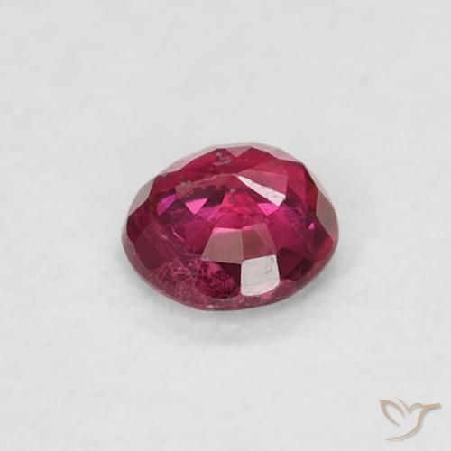 Rubino Rosa rossastro intenso naturale da 0.18 ct, Rotondo, SI-I1