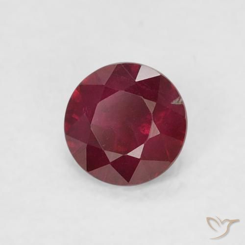 Rubino Rosso scuro naturale da 0.24 ct, Rotondo, SI-I1