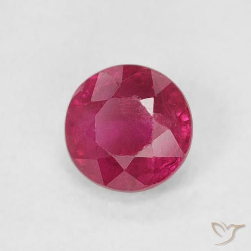 Rubino Rosso tendente al rosa naturale da 0.30 ct, Rotondo, SI-I1