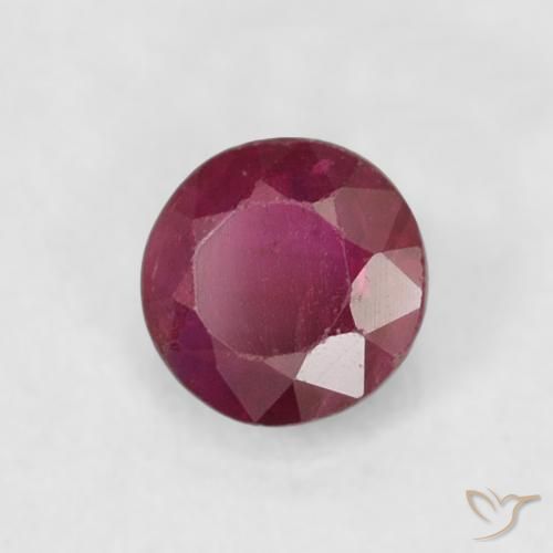 Rubino Vino Rosso Profondo naturale da 0.31 ct, Rotondo, SI-I1