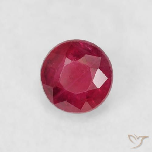 0.22ct Naturale Rosso scuro Rubino, Rotondo, VS