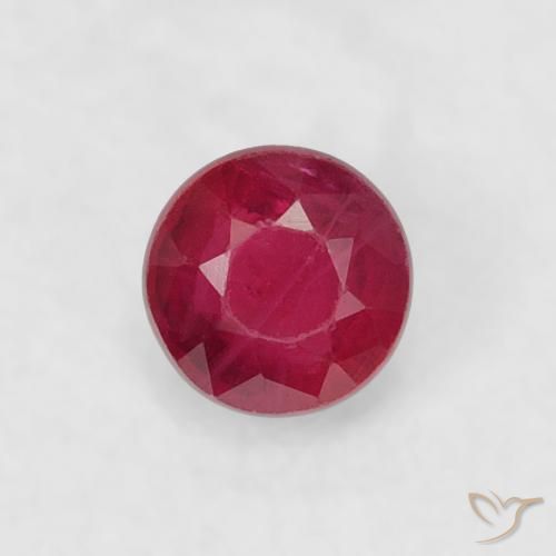 Rubino Rosso scuro naturale da 0.22 ct, Rotondo, VS