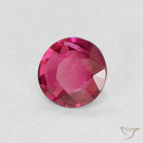 Rubino Medium Dark-Red naturale da 0.15 ct, Rotondo, VS