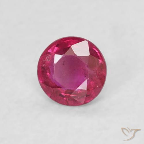 Rubino Rosso tendente al rosa naturale da 0.19 ct, Rotondo, VS