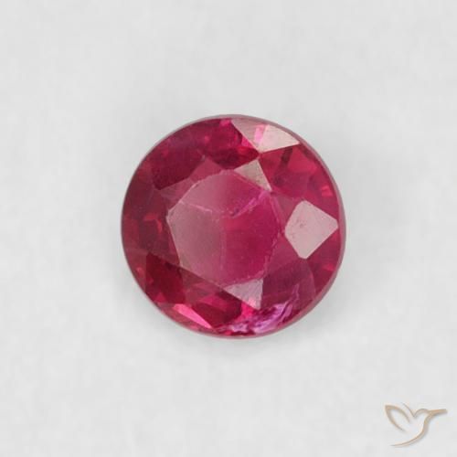 Rubino Medium Dark-Red naturale da 0.18 ct, Rotondo, SI