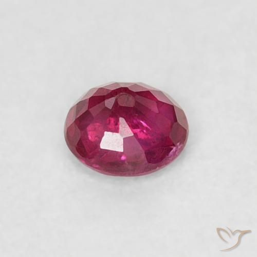 Rubino Medium Dark-Red naturale da 0.18 ct, Rotondo, SI