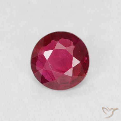 0.14ct Naturale Rosa rossastro intenso Rubino, Rotondo, VS