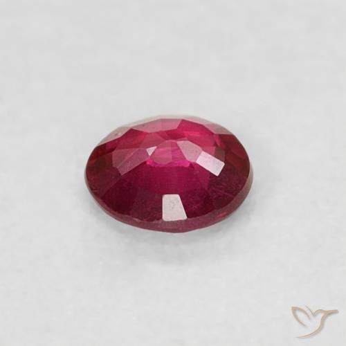 Rubino Rosa rossastro intenso naturale da 0.14 ct, Rotondo, VS