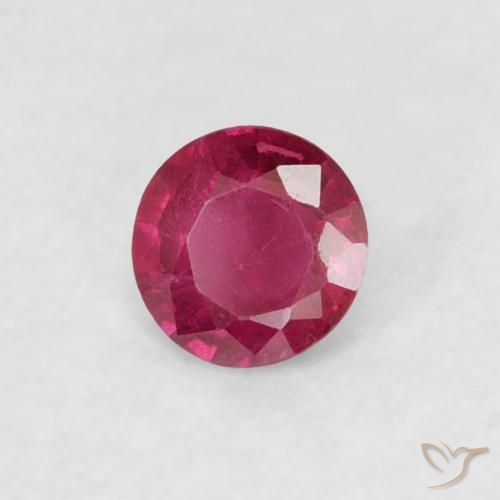 Rubino Rosso tendente al rosa naturale da 0.16 ct, Rotondo, VS