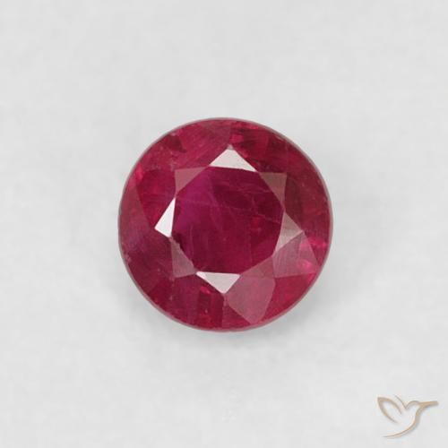 0.20ct Naturale Medium Dark-Red Rubino, Rotondo, VS