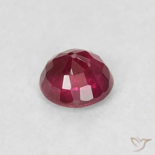 Rubino Medium Dark-Red naturale da 0.20 ct, Rotondo, VS