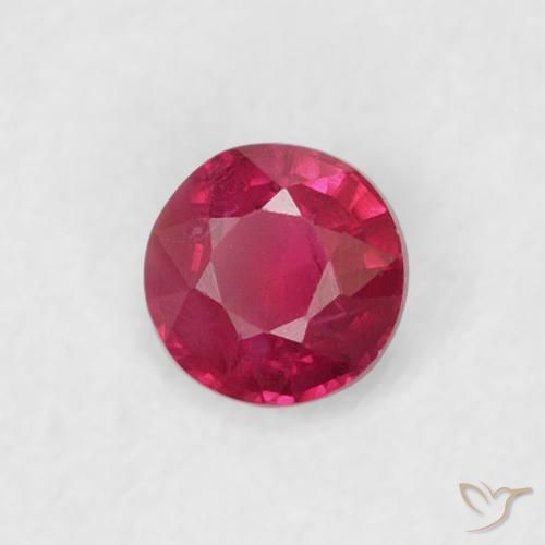 Rubino marmellata rossa naturale da 0.20 ct, Rotondo, VS