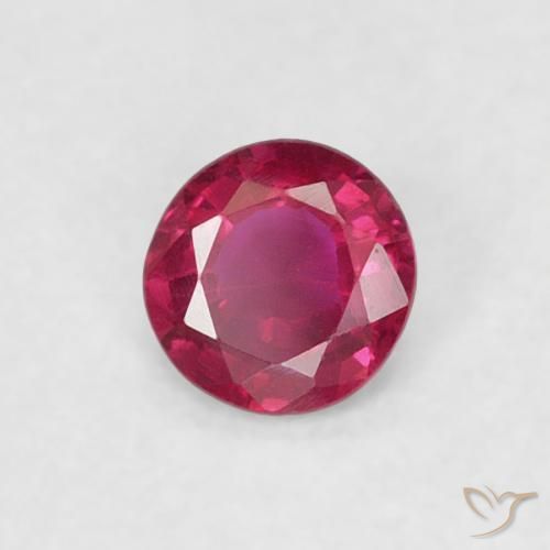 Rubino Rosso tendente al rosa naturale da 0.19 ct, Rotondo, VS