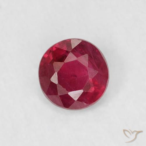 0.19ct Naturale Rosa rossastro intenso Rubino, Rotondo, VS