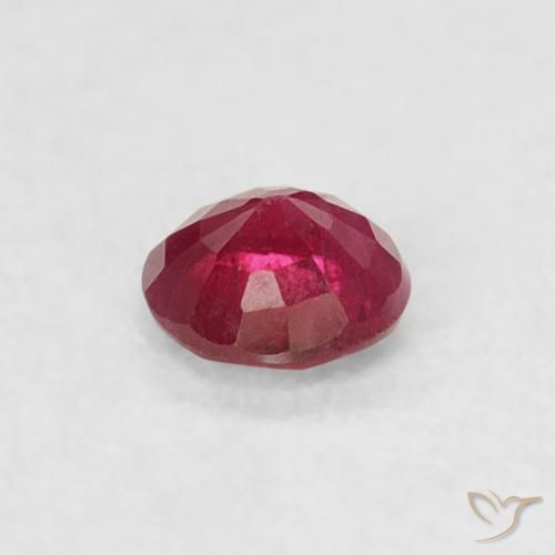Rubino Rosa rossastro intenso naturale da 0.19 ct, Rotondo, VS