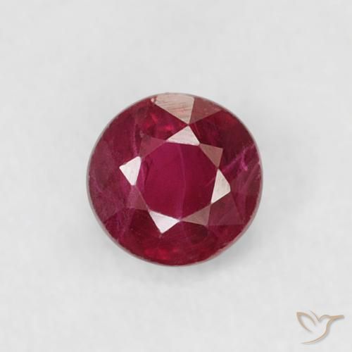 0.23ct Naturale Rosso scuro Rubino, Rotondo, VS, Photo A