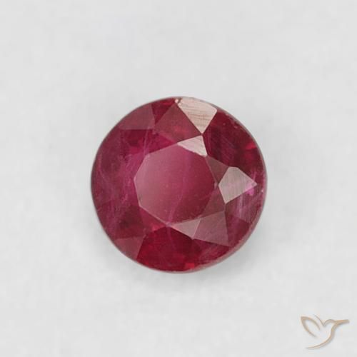 Rubino Rosso scuro naturale da 0.23 ct, Rotondo, VS