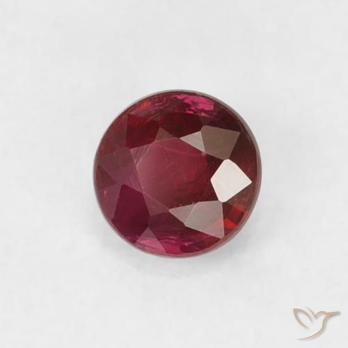 Rubino Rosso scuro naturale da 0.36 ct, Rotondo, VS