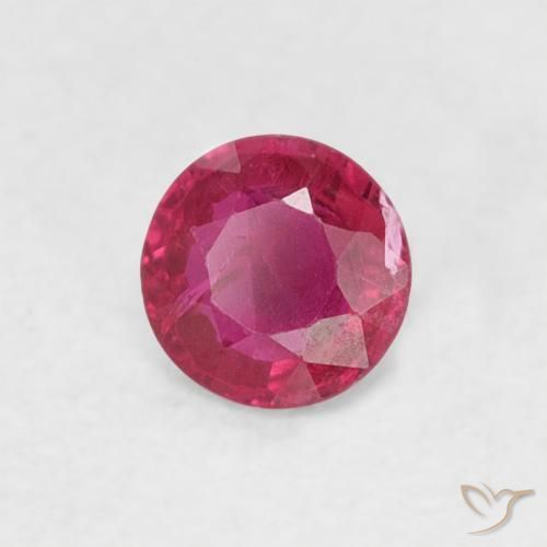 Rubino Medium Dark-Red naturale da 0.22 ct, Rotondo, SI-I1