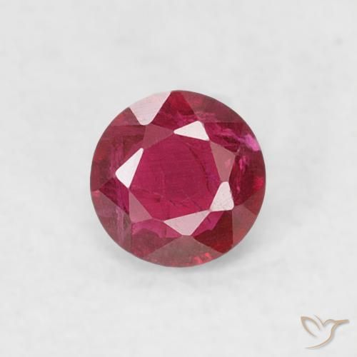 0.19ct Naturale Rosso scuro Rubino, Rotondo, SI-I1