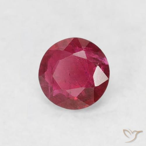Rubino Rosso scuro naturale da 0.19 ct, Rotondo, SI-I1