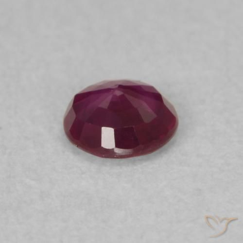 Rubino Viola rossastro naturale da 0.25 ct, Rotondo, SI