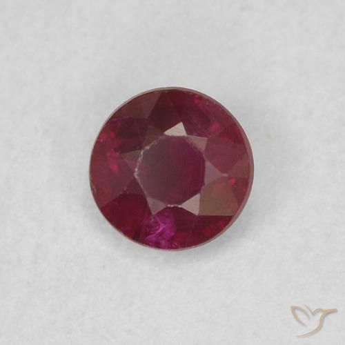 Rubino Rosso scuro naturale da 0.26 ct, Rotondo, SI