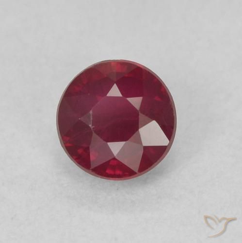 Rubino Rosso scuro naturale da 0.33 ct, Rotondo, SI