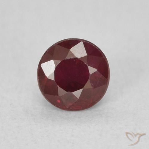 0.36ct Naturale Rosso scuro Rubino, Rotondo, SI