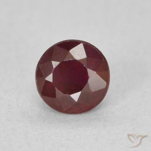 Rubino Rosso scuro naturale da 0.36 ct, Rotondo, SI