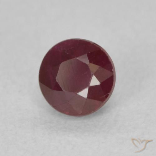 Rubino Rosso scuro naturale da 0.36 ct, Rotondo, SI