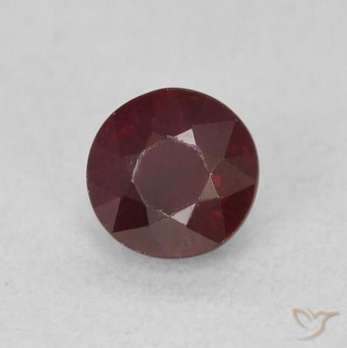Rubino Rosso scuro naturale da 0.36 ct, Rotondo, SI