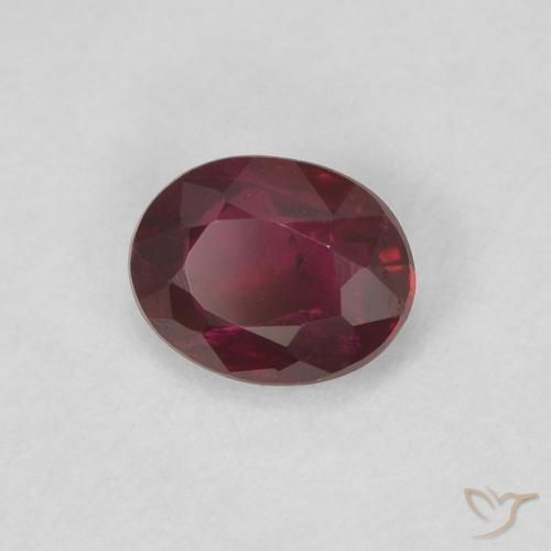 Rubino Rosso scuro naturale da 0.39 ct, Ovale, VS