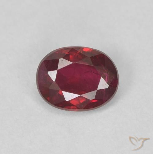 0.43ct Naturale Rosso scuro Rubino, Ovale, VS