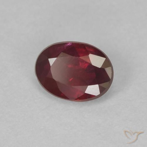 Rubino Rosso scuro naturale da 0.39 ct, Ovale, VS