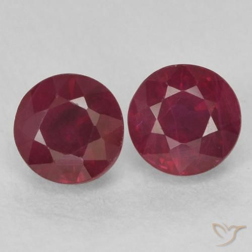 0.72ctw Naturale Rosso scuro Rubino, Rotondo, VS-SI