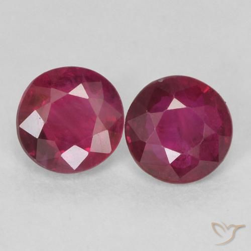 0.48ctw Naturale Rosso scuro Rubino, Rotondo, VS-SI