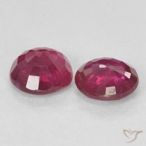 Gemme di Rubino Rosso scuro naturale da 0.48 ct, Rotondo, VS-SI