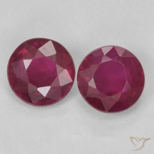 0.50ctw Naturale Rosso scuro Rubino, Rotondo, SI