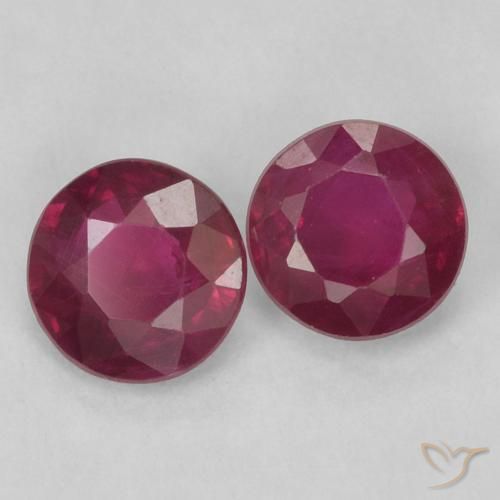 Gemme di Rubino Rosso scuro naturale da 0.50 ct, Rotondo, SI