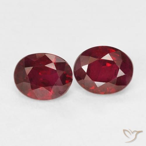 Gemme di Rubino Rosso brillante naturale da 1.10 ct, Ovale, VS-SI