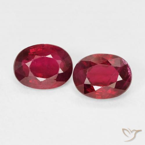 0.90ctw Naturale Rosso medio Rubino, Ovale, VS-SI