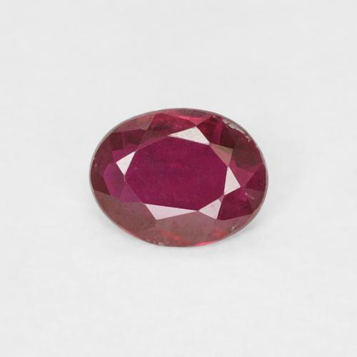 Rubino Rosso scuro naturale da 0.26 ct, Ovale, VVS-VS